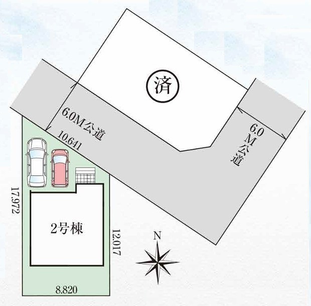 GRAFARE　熊谷市上之3期の区画図|図面と現況が異なる場合、現況を優先とします。【2号棟】