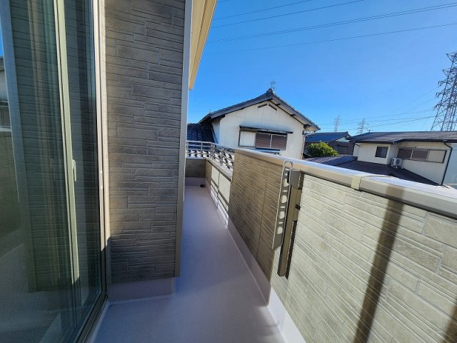小牧市安田町　新築戸建　B号棟のバルコニー|明るいバルコニーです