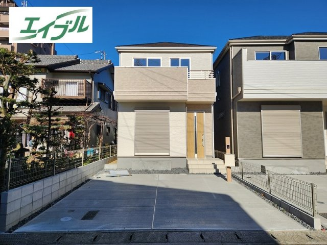 小牧市安田町　新築戸建　A号棟の外観|南向き陽当たり良好。
スーパー・小学校　近く。