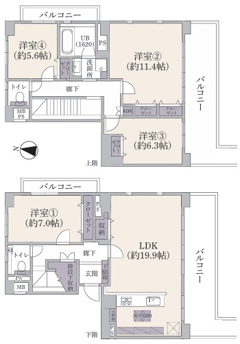 メゾネットタイプ専有面積１３０㎡！【横浜星の丘ビューシティ】