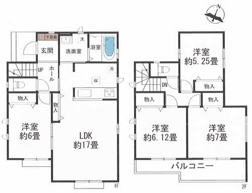 大和市西鶴間4丁目 新築戸建全1棟　A号棟の間取り
