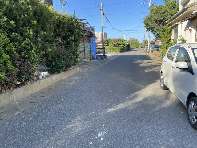 九十九里海岸住宅の前面道路含む現地写真