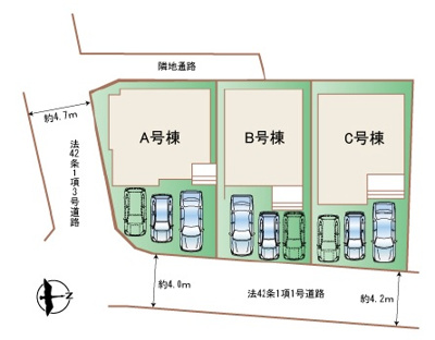 【区画図】 | 那覇市小禄（全3棟）ラストB号棟 | B号棟　
