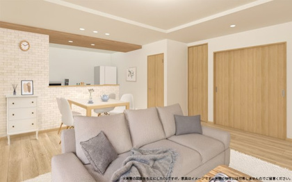 【完成予想図】 | 【LDK イメージパース】
※画像は設計図面を基に作成したイメージです。