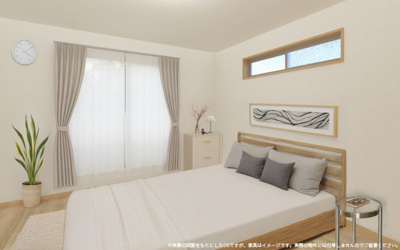 【完成予想図】 | 【主寝室 イメージパース】
※画像は設計図面を基に作成したイメージです。