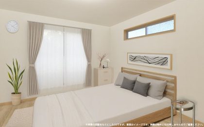 【完成予想図】 | 【主寝室 イメージパース】
※画像は設計図面を基に作成したイメージです。