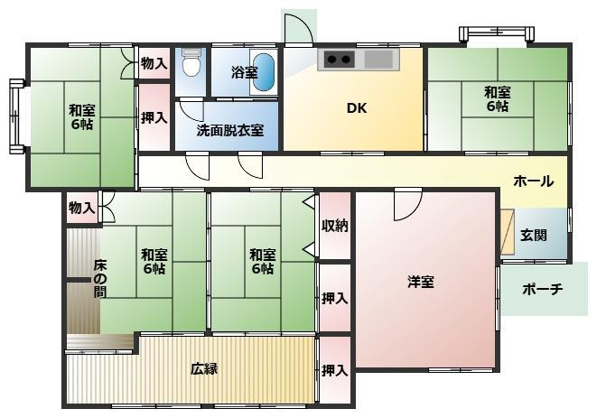 都城市高城町穂満坊の中古一戸建の間取り