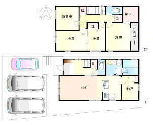 尼崎市武庫の里　中古戸建の間取り