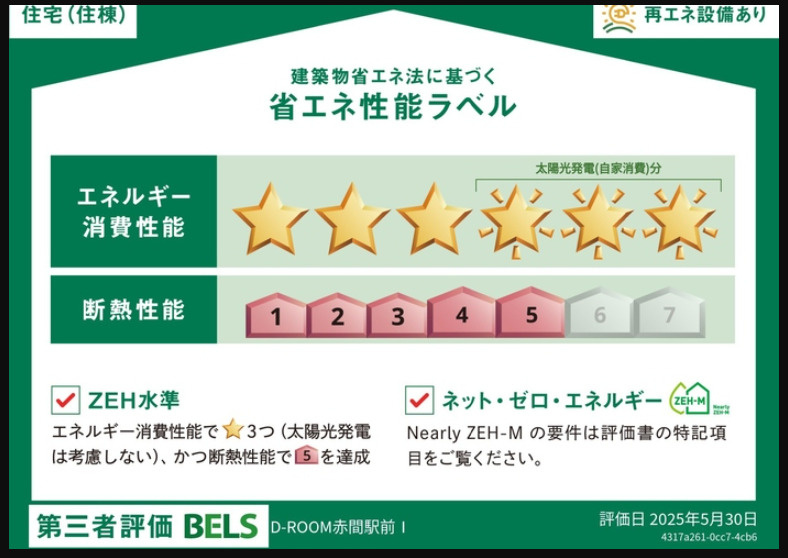 D-ROOM赤間駅前Ⅰの省エネ性能ラベル