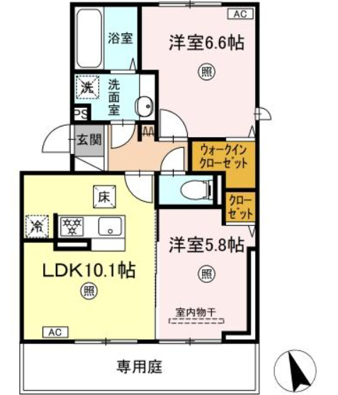 D-ROOM赤間駅前Ⅰの間取り
