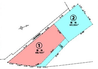 【区画図】 | 比企郡川島町釘無　建築条件なし売地　西武新宿線『本川越駅』バス15分　【つばさ南小学区】