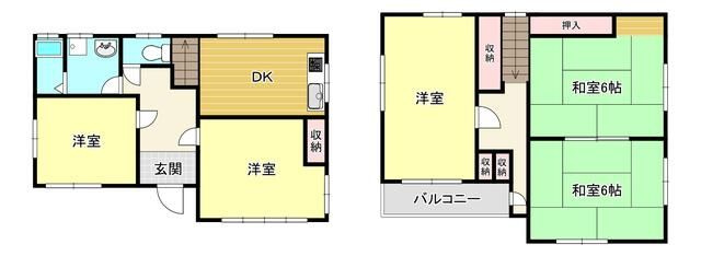 東大和市清水貸家の間取り