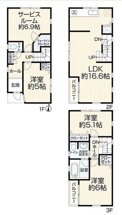 横浜市南区弘明寺町　中古戸建て【仲介手数料無料】の間取り