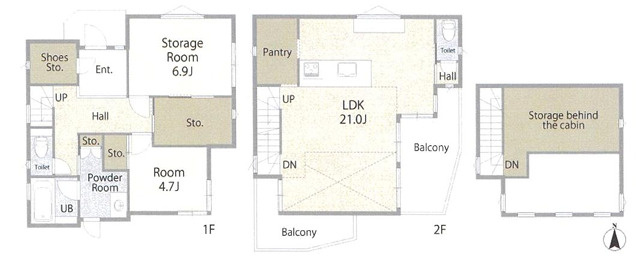 茅ヶ崎市中海岸3丁目　中古戸建の間取り
