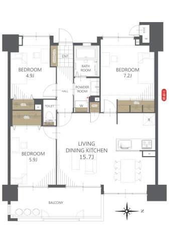 【間取り】コアマンションネクステージ堀江町 