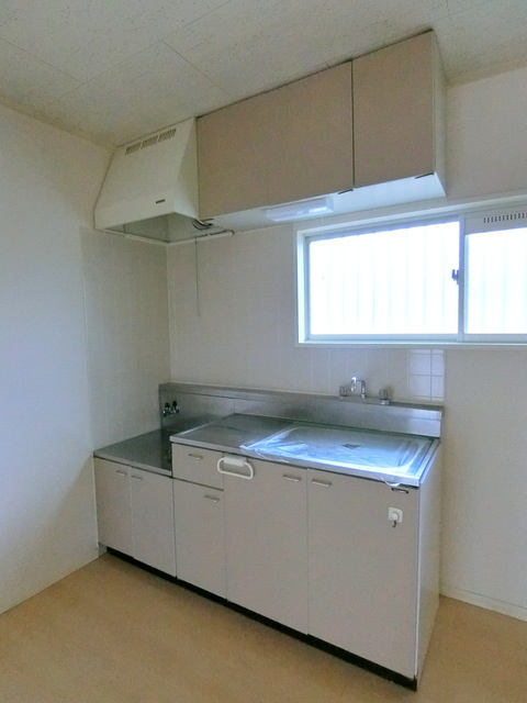 クレール国立のキッチン|ガス2口コンロ設置可