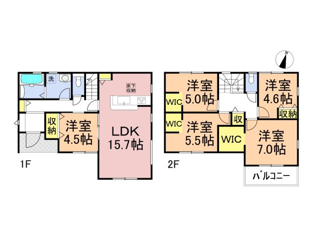 【商談中】リーブルガーデン　各務原市川島緑町３丁目　全３区画分譲の間取り|■１号棟　■ヤマダ不動産　株式会社リライフ　
■夢のマイホーム購入をフルサポートします！