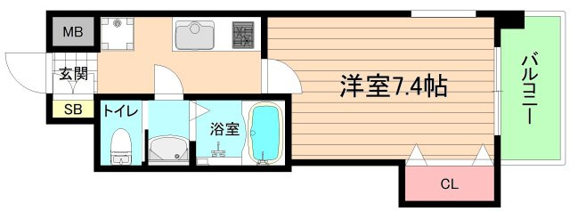 大阪市城東区今福東３丁目の賃貸マンションの間取り