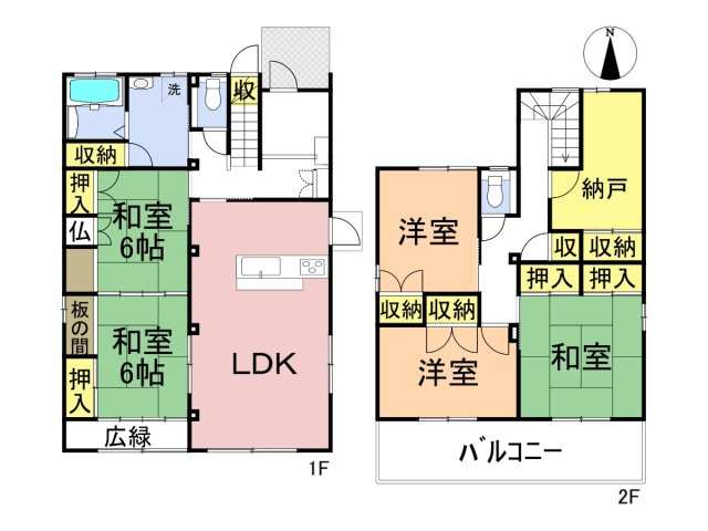 中古戸建　大垣市恵比寿町南７丁目　平成8年築の間取り