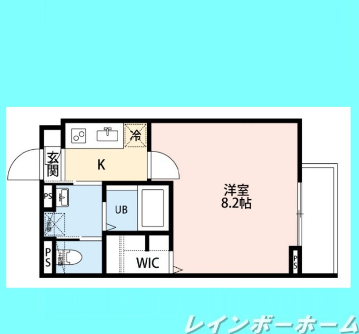 デザイナーズ1K＋WIC・都市ガス・設備充実で快適新生活の間取り