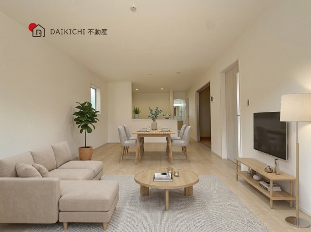 【居間・リビング】 | 鴻巣市東第4　Livele Garden.S　新築戸建　全4棟　2号棟 | ※家具等をCGで加工しています。家具付き販売物件ではございません。