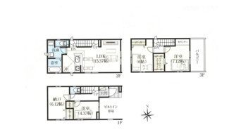 【間取り】 | 川口市本前川1丁目　1号棟