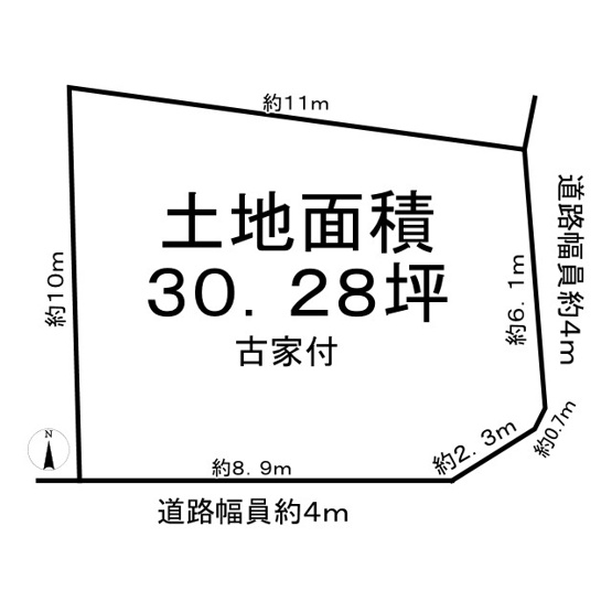 【土地図】 | 枚方市岡山手町　古家付土地