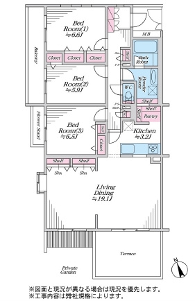 【間取り】 | シャレール新座 | ３LDK