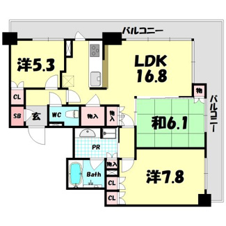 【間取り】 | プラウドタワー神戸県庁前