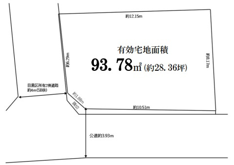 上目黒５　土地の区画図