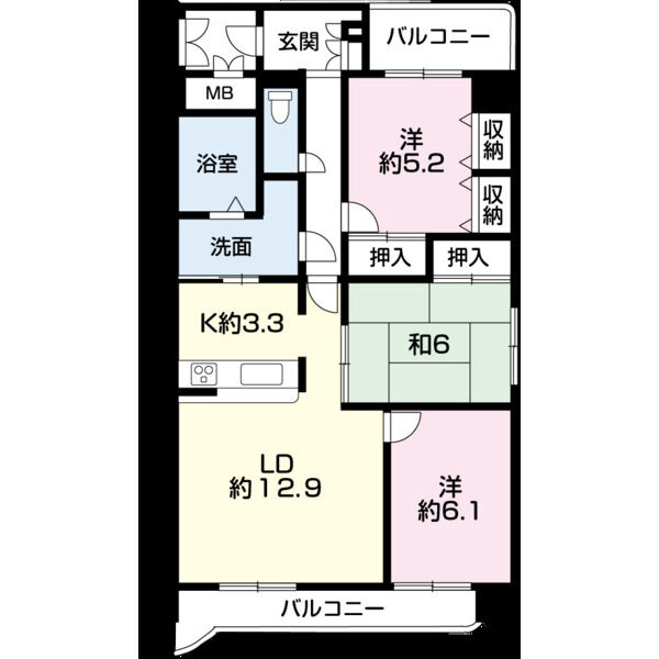 朝日プラザ野里北野町の間取り
