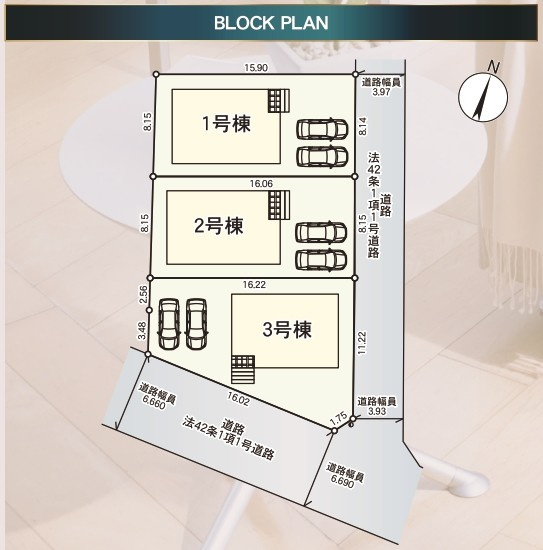 【新築戸建て】秋田市仁井田福島第3　2号棟の区画図|本物件は「2号棟」です