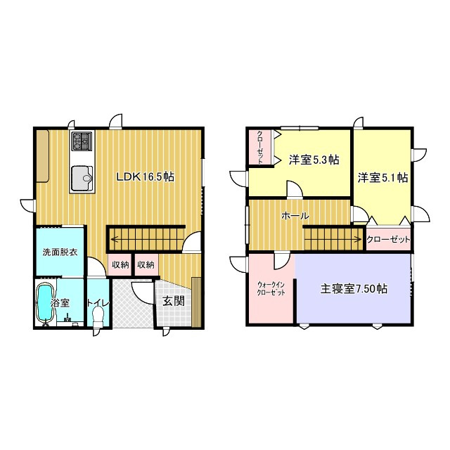 山形市伊達城三丁目17-3　中古住宅の間取り