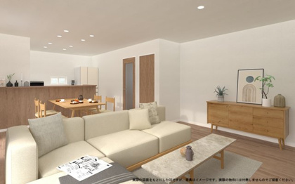 【完成予想図】 | 【LDK　イメージパース】
※画像は設計図面を基に作成したイメージです。
