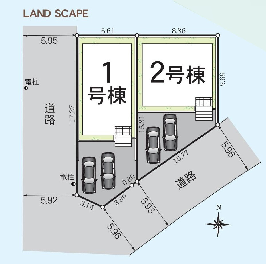 高浜市稗田町3-8-11『仲介手数料無料』新築戸建ての区画図