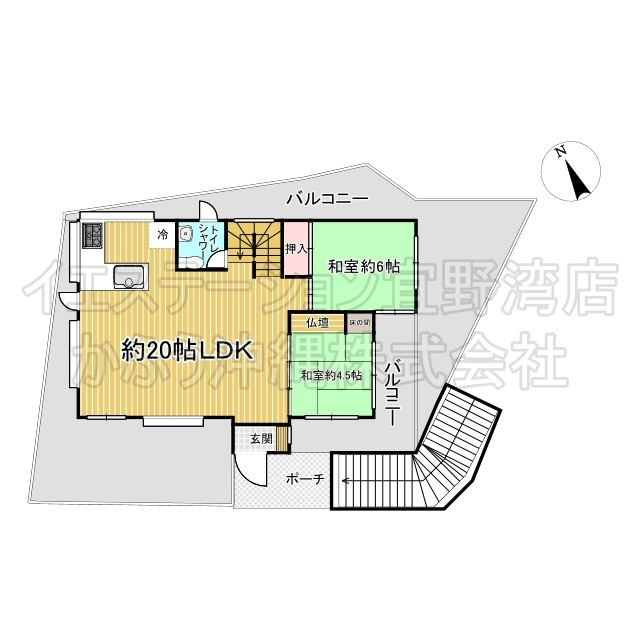宇地泊2丁目　戸建ての間取り