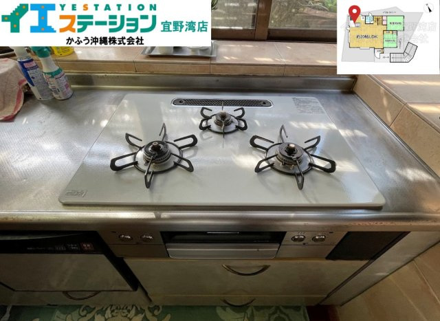 宇地泊2丁目　戸建てのキッチン|※画像はAI処理により家具を消去しています。