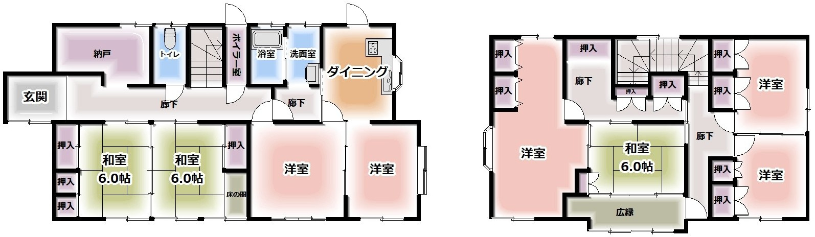 北上市常盤台中古戸建の間取り