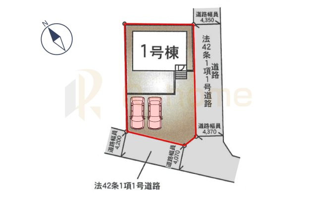 つくば市北中島第3　新築戸建て　1号棟の区画図|大きなお買い物だからこそ、メリット・デメリットを伝えさせて頂きます。
R-homeにお任せください♪