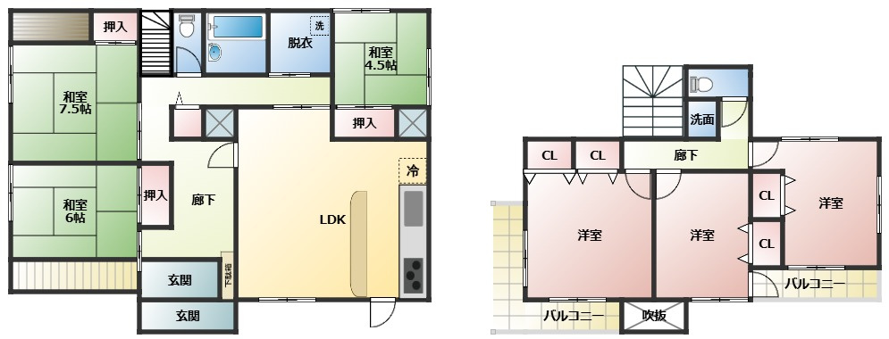 久喜市菖蒲町下栢間　中古一戸建ての間取り|間取りはイメージ図となりますので、現地にてご確認下さい。