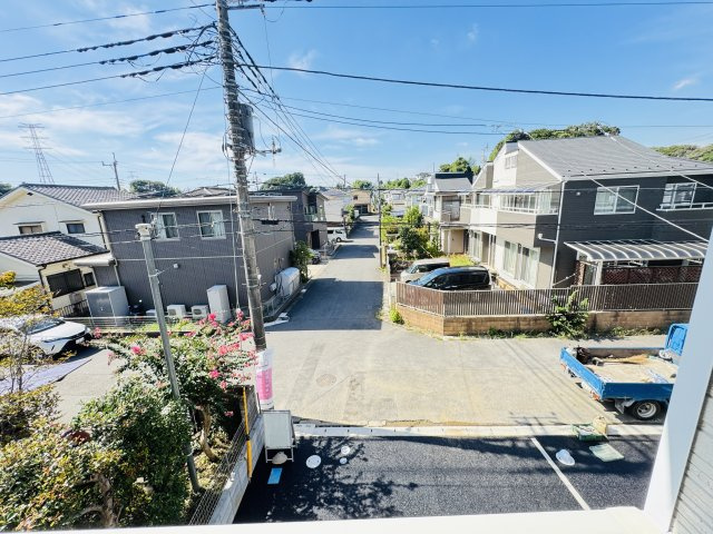 柏市花野井新築戸建（花野井第10）の展望|バルコニーより道路側眺望・南道路で日当たり良好♪