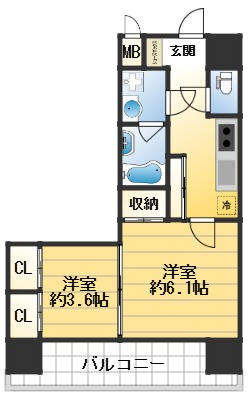 スプランディッド江坂駅前の間取り
