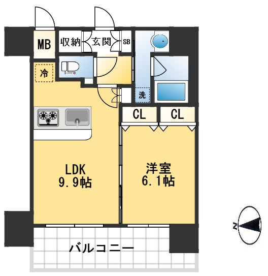 スプランディッド江坂駅前の間取り