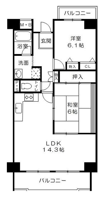 グリーンコーポジェームス山弐番館の間取り