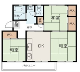 【間取り】 | 浅香山住宅 13号棟 | ３DKの間取りです

