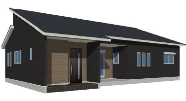 【外観パース】 | 吉岡町漆原　平屋新築２号棟