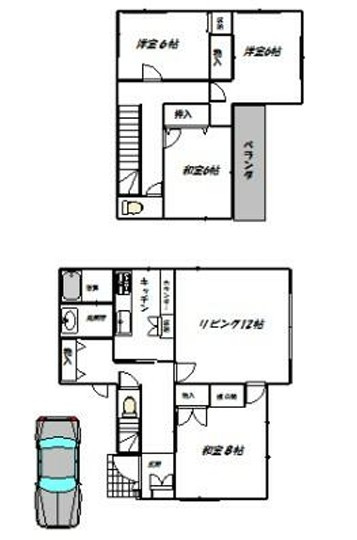 【中古】比企郡川島町八幡中古住宅の間取り
