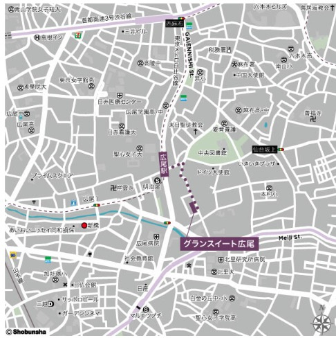 【地図】 | ★仲介手数料無料★GRAND-SUITE-広尾（南麻布アドレス、上質な静寂と風格を纏う低宅地0