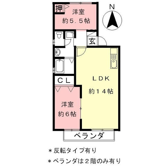 ファミーユ高桑　Ａ棟Ｂ棟の間取り