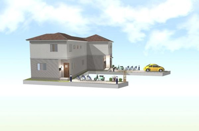 【その他】 | ●草加市八幡町・売地● | ２階建アパート　施工イメージ外観パース